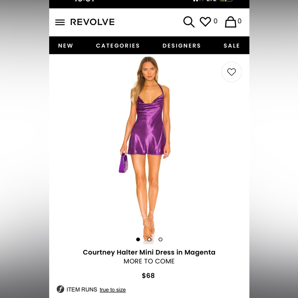 Courtney halter mini dress in magenta - large - worn one time